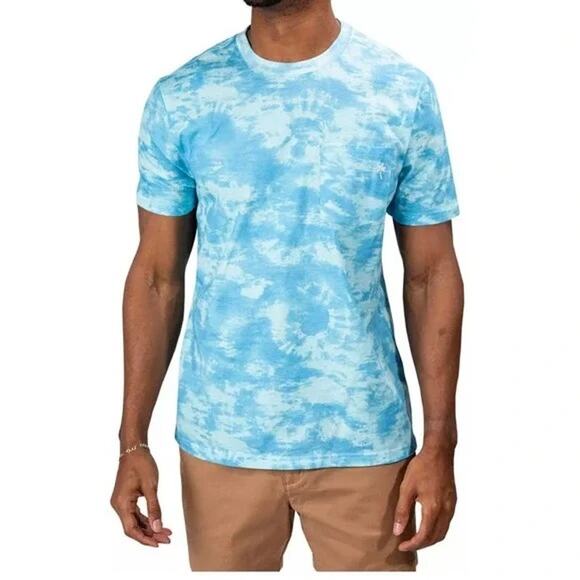 NEW Chubbies Blue Tie-Dye The Ocean Spray Crewneck Casual T-shirt L - Picture 1 of 7